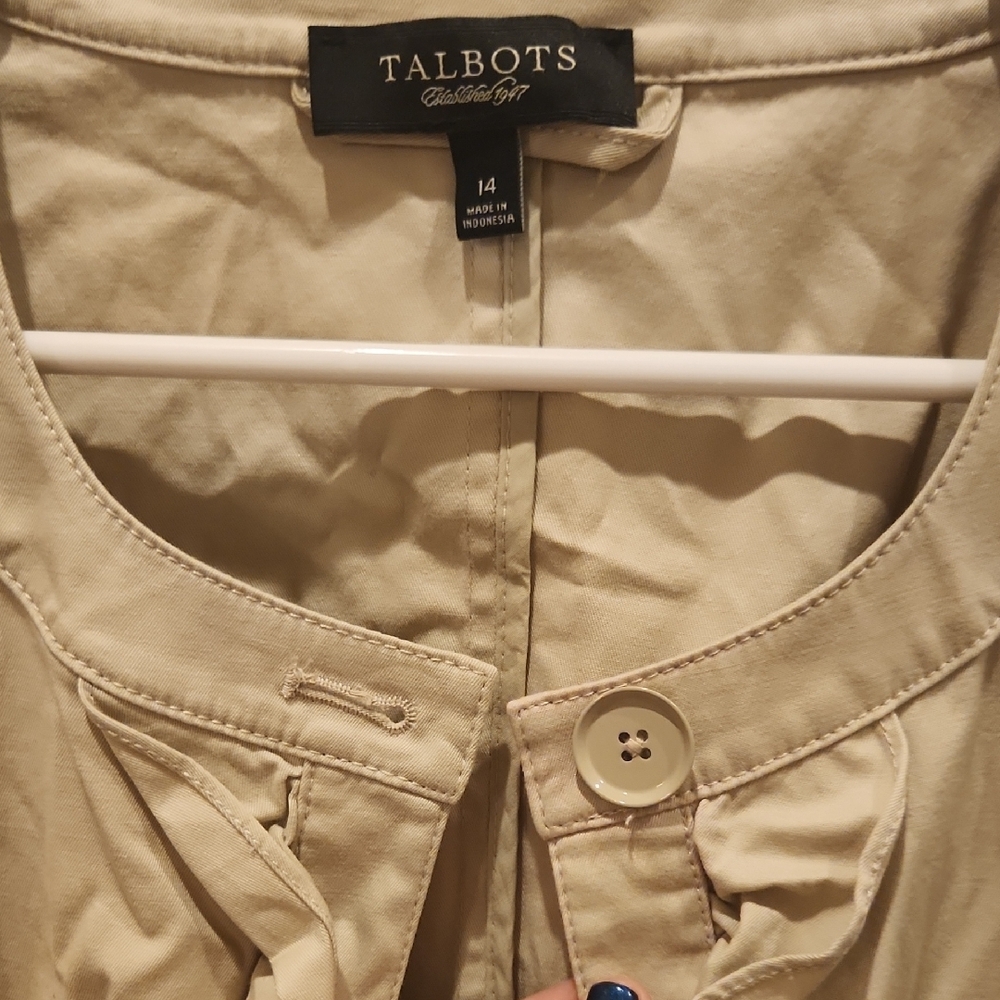Talbots Women's Cream Ruffle Jacket - Picture 9 of 10